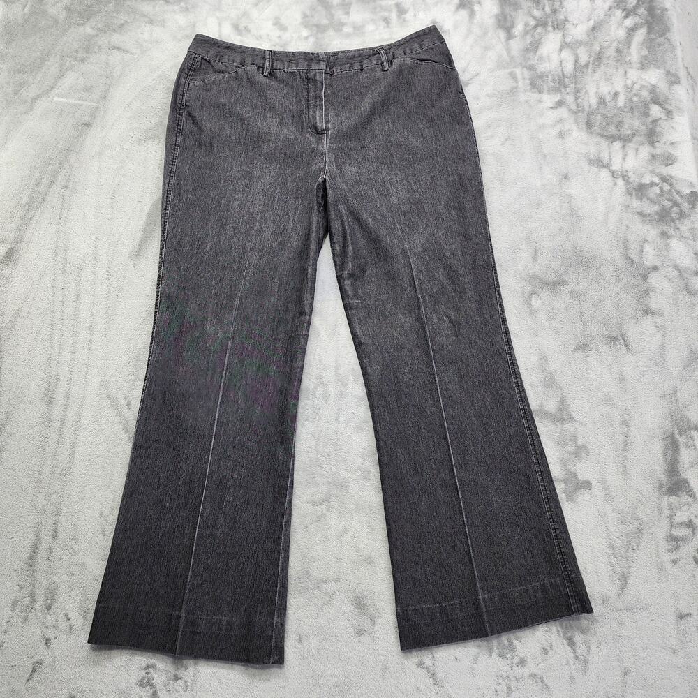 Vintage Shaver Lake Casuals Pants Women 14 Gray High Rise Wide Leg Flare Stretch